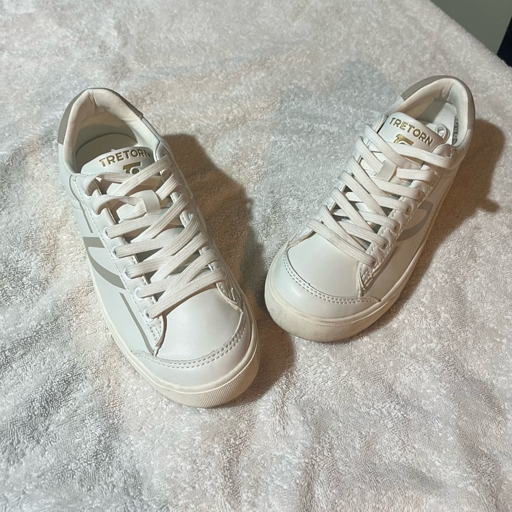 Tretorn White Lace-Up Sneakers
